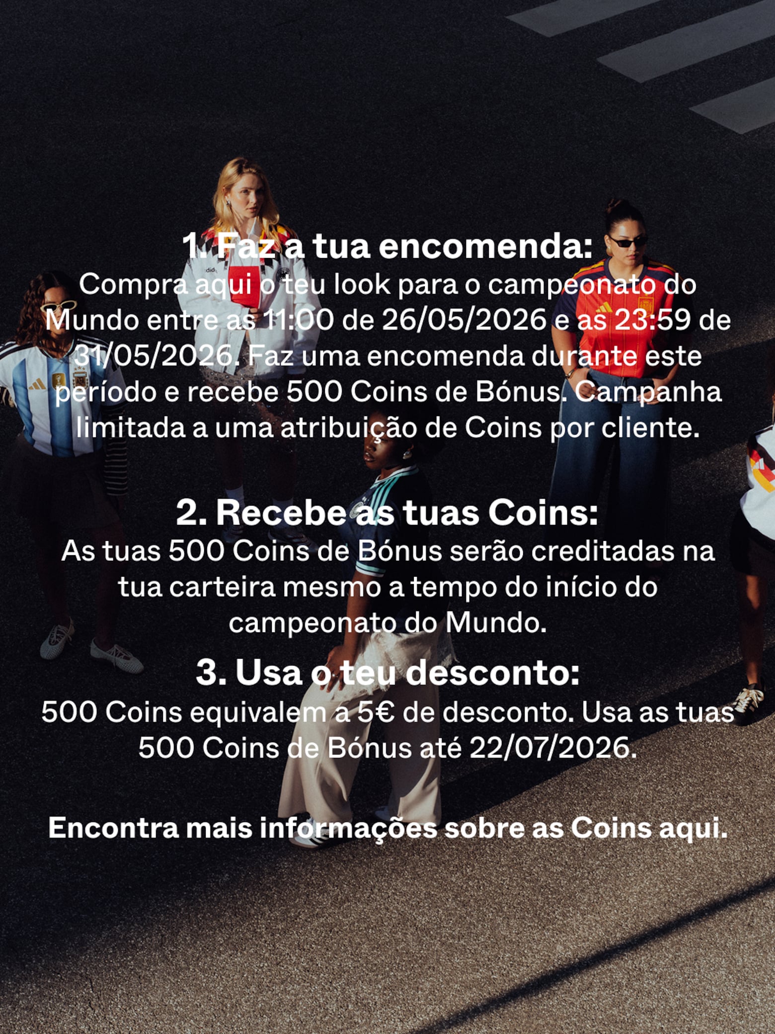 Ganha 500 Coins = 5€ de desconto na tua próxima encomenda Campanha campeonato do Mundo
