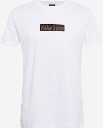 T-Shirt 'Fake Love' Mister Tee en blanc : devant