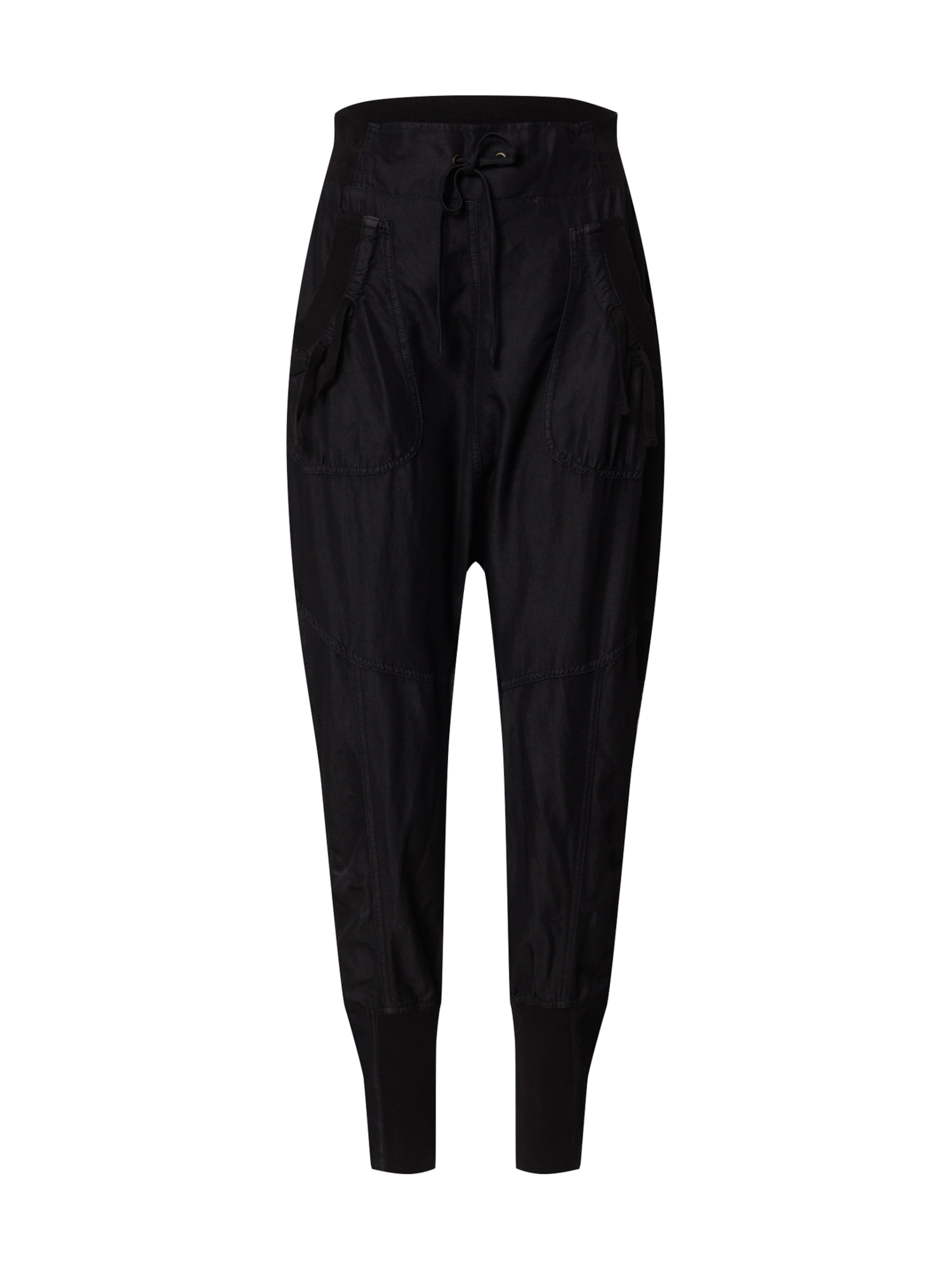 Cream Tapered Pants 'Nanna' in Black: front