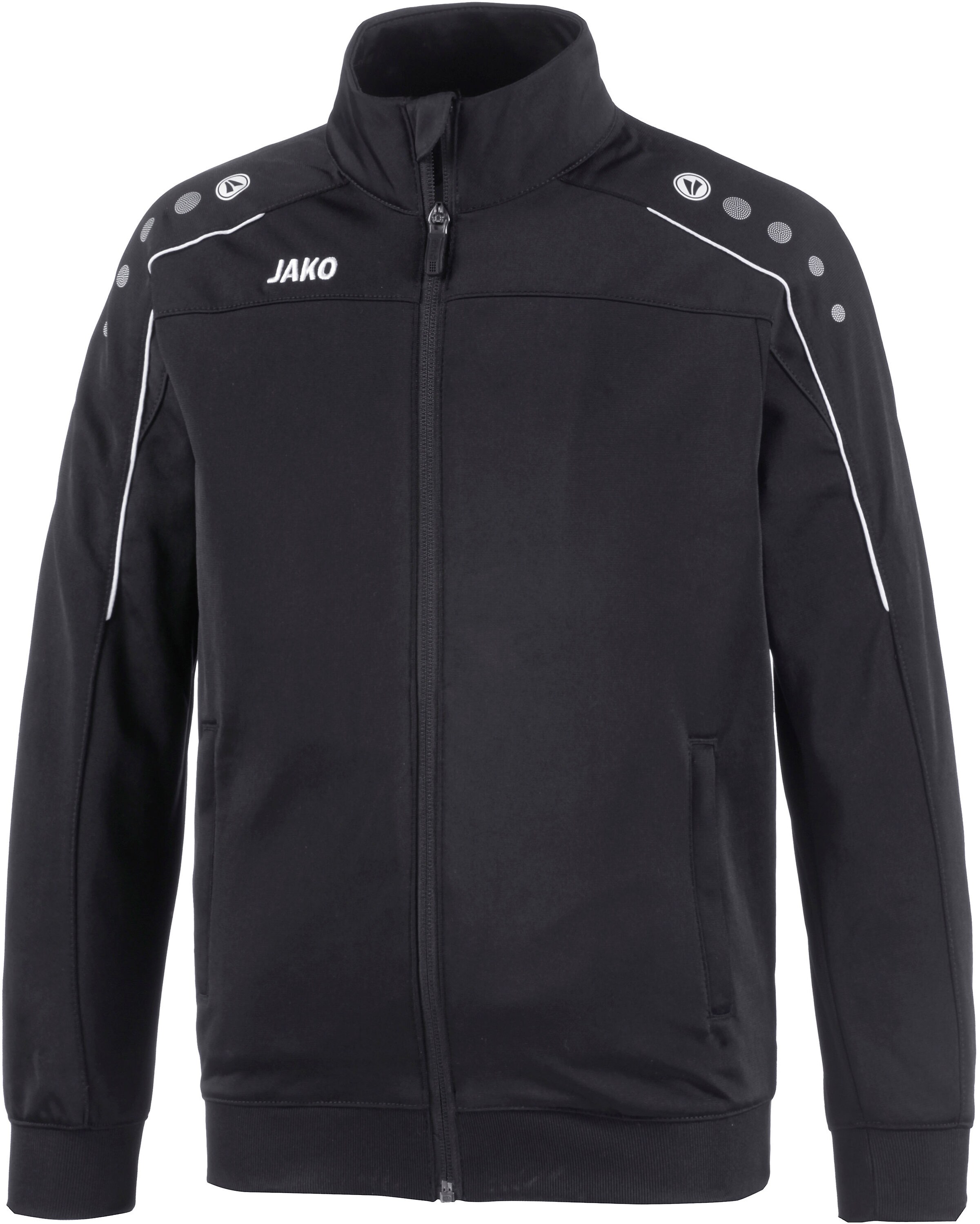 JAKO Athletic Jacket 'Classico' in Black: front