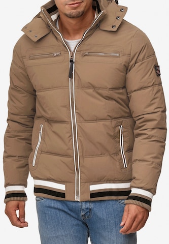 INDICODE JEANS Winter Jacket 'Marlon' in Brown