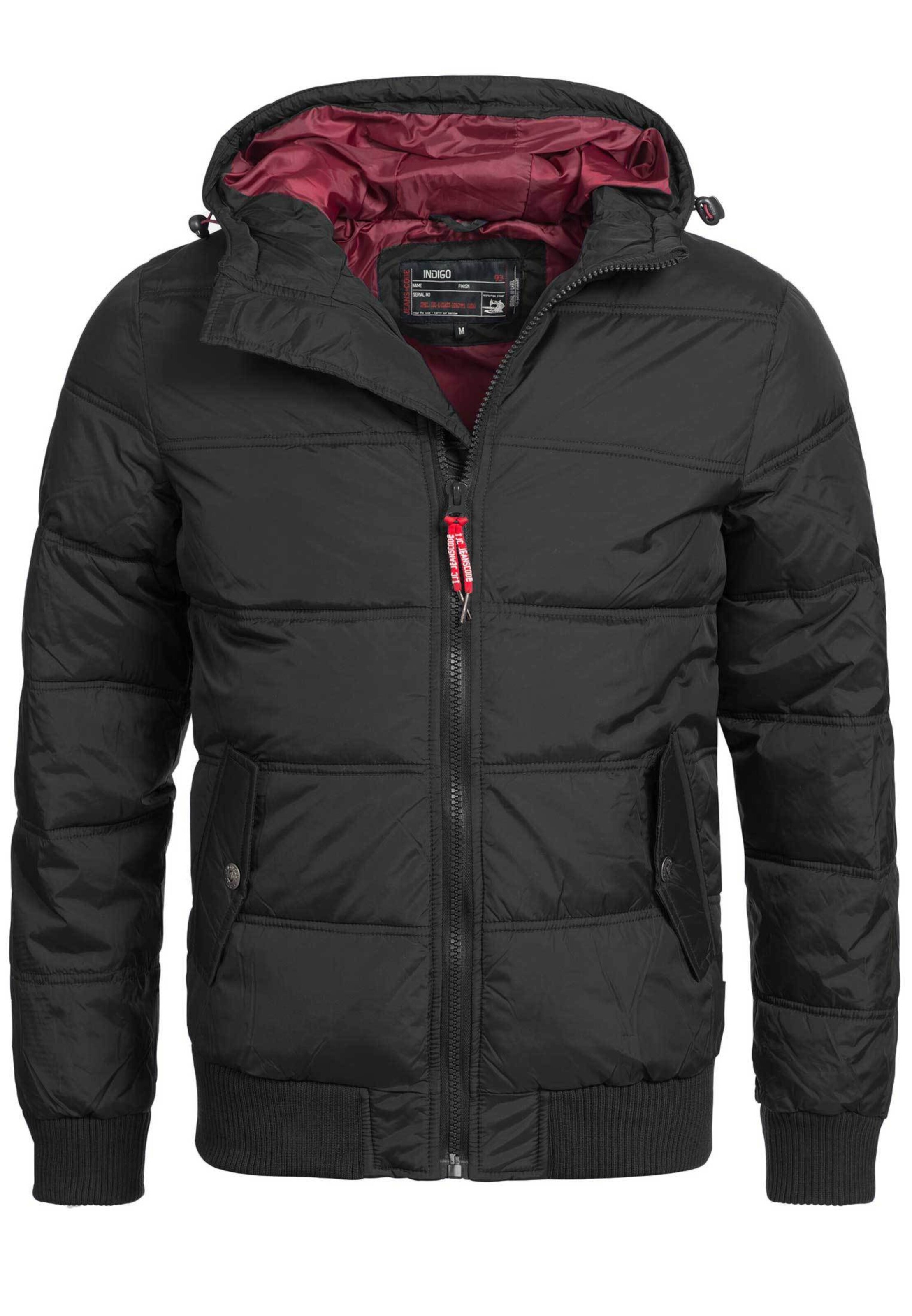 INDICODE JEANS Winterjacke 'Adrian ZA' in Schwarz: Vorderseite