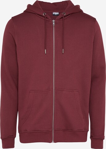 Urban Classics Sweat jacket 'Basic' in Red: front