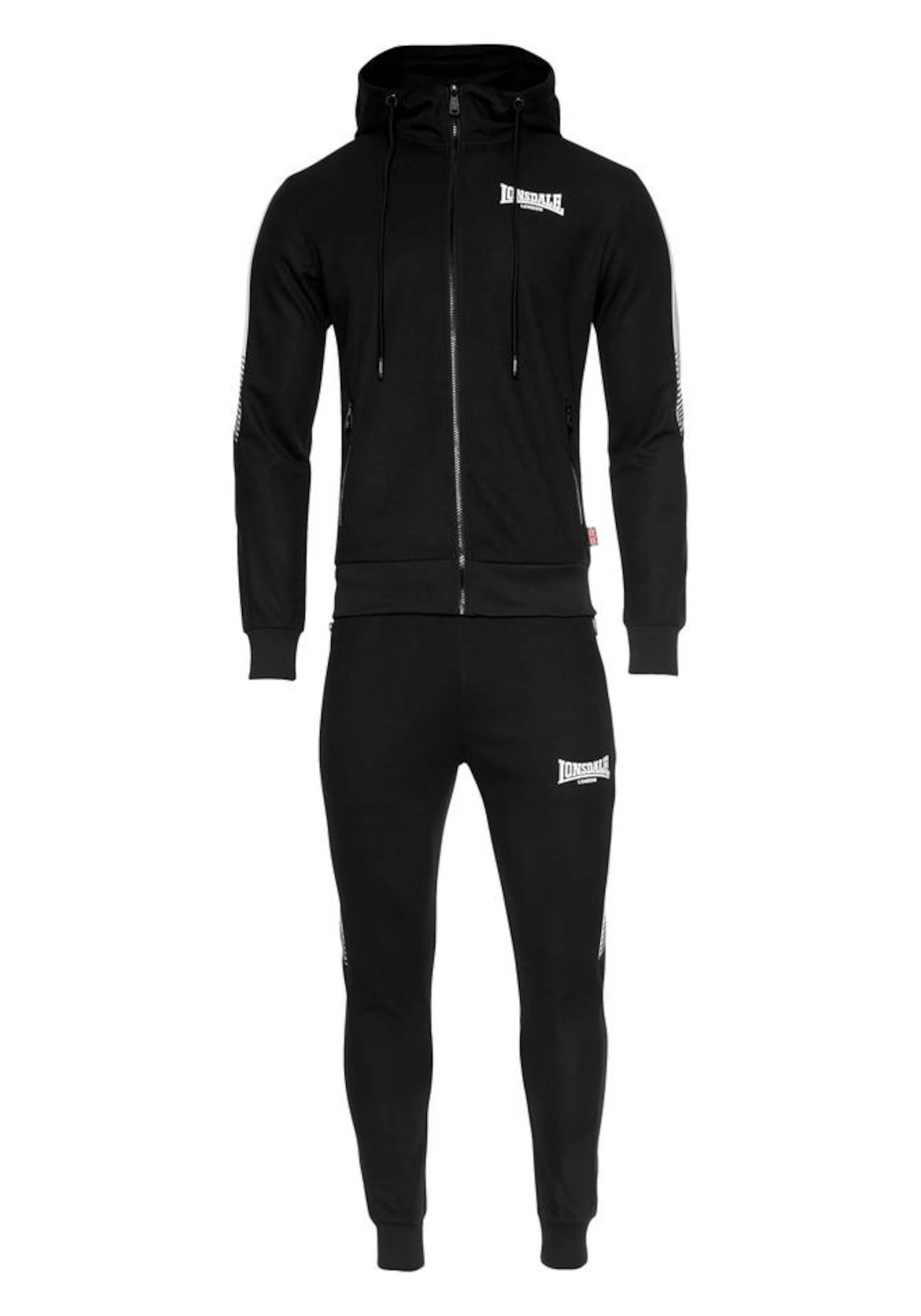 LONSDALE Jogging ruhák 'Tracksuit Marthall' - fekete: elől