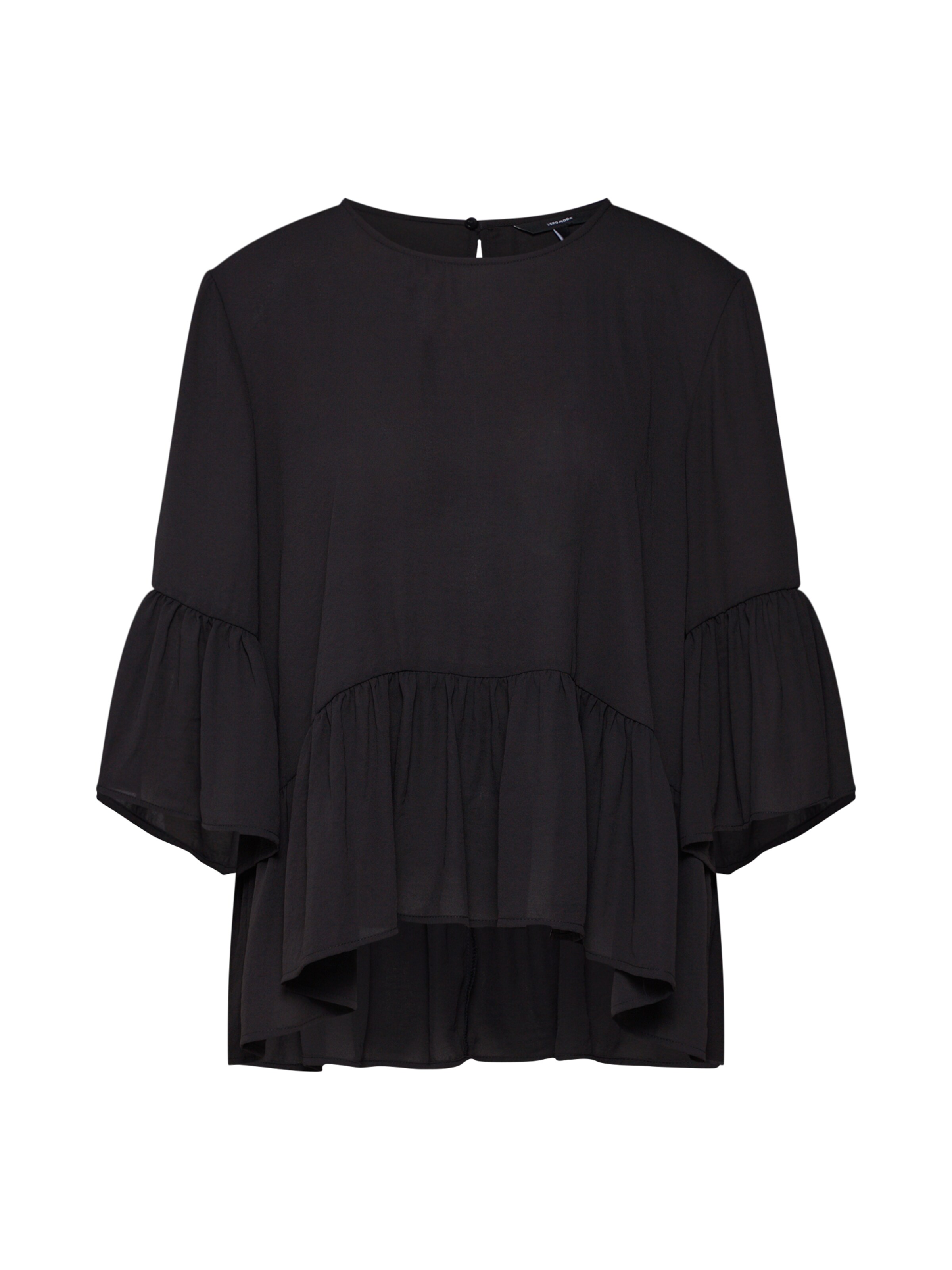 VERO MODA - Blouse 'VMKAROLINE 3/4 TOP REP EXP' in de kleur Zwart