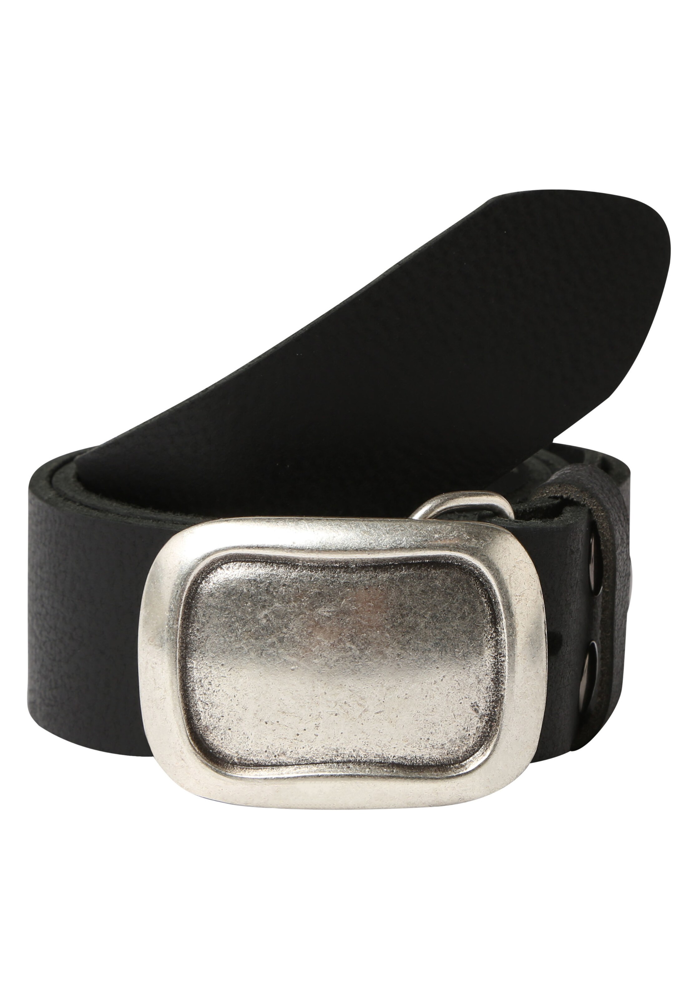 RETTUNGSRING by showroom 019° Echtledergürtel in Schwarz: Vorderseite