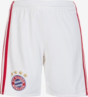 ADIDAS PERFORMANCE Workout Pants 'FC Bayern München Home 2016/2017' in White: front