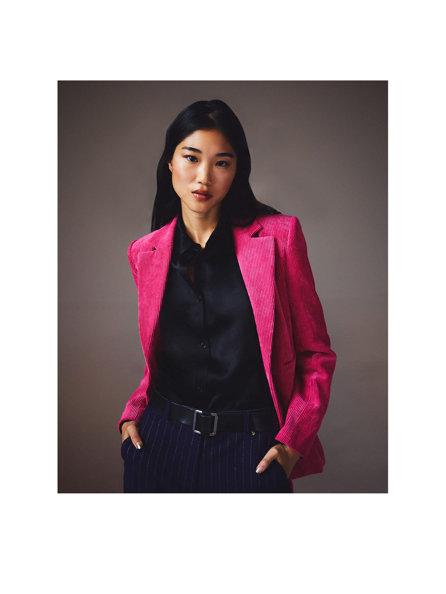 Yunsu - Pink Corduroy Blazer Look