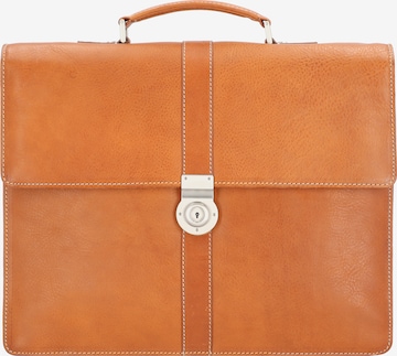 LEONHARD HEYDEN Document Bag 'Bergamo' in Brown: front