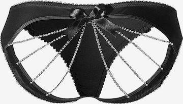 PETITE FLEUR GOLD Crotchless Lingerie in Black: front