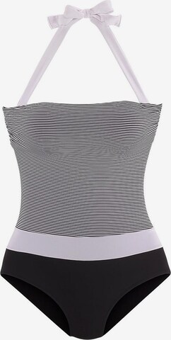 LASCANA - Soutien Bustier Fato de banho em roxo: frente