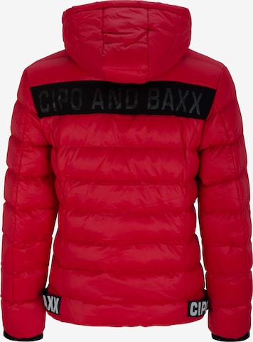 CIPO & BAXX Steppjacke mit Kapuze in Rot