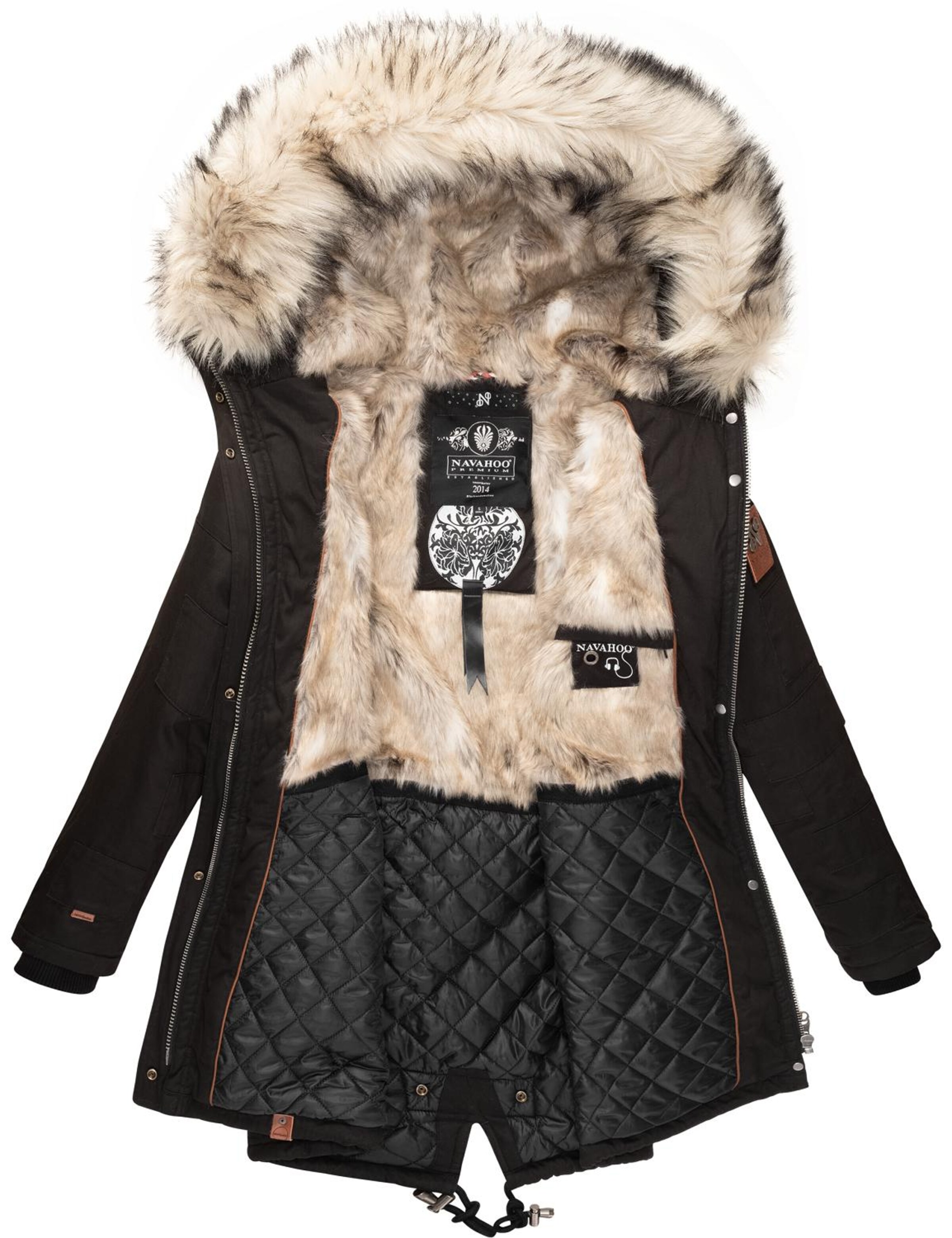 NAVAHOO Zimná parka 'Honigfee' - Čierna