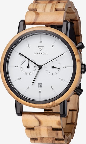 Kerbholz Analog Watch 'Johann Olivewood' in Brown: front