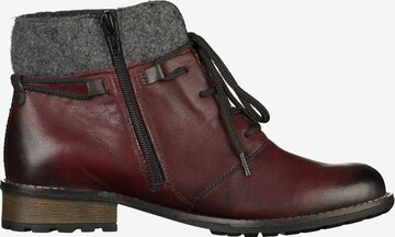 REMONTE Lace-Up Ankle Boots in Red