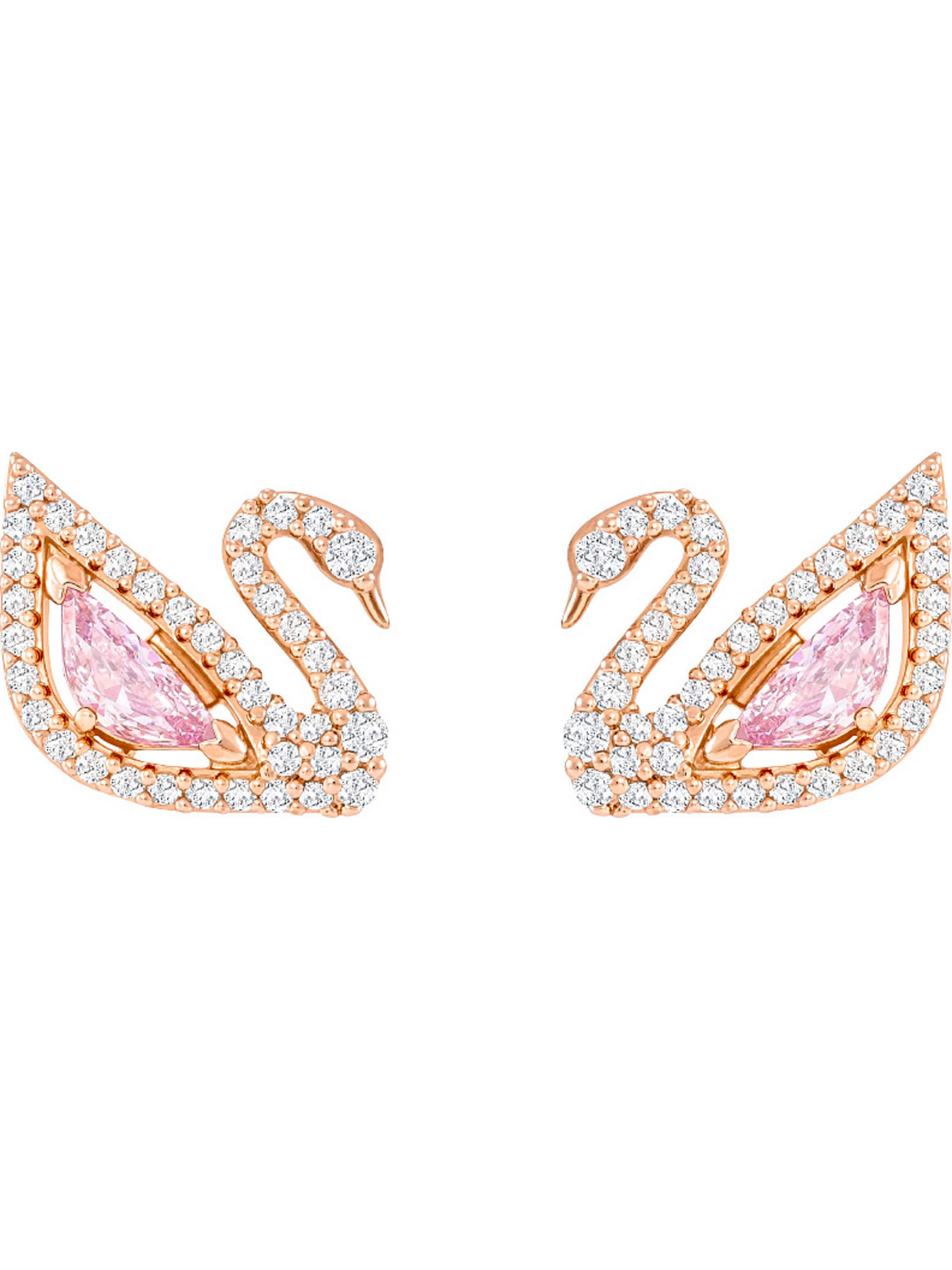 Swarovski Kolczyki 'Swan' w kolorze różowy