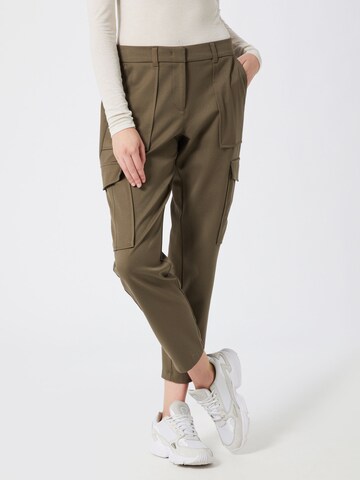 s.Oliver BLACK LABELTapered Cargo hlače - zelena boja: prednji dio