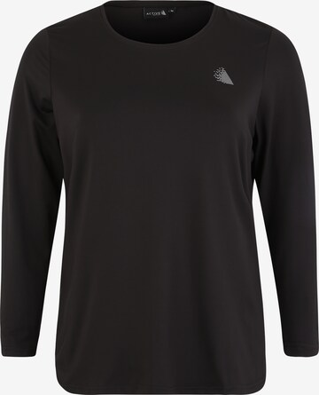 T-shirt fonctionnel 'Abasic' Active by Zizzi en noir : devant