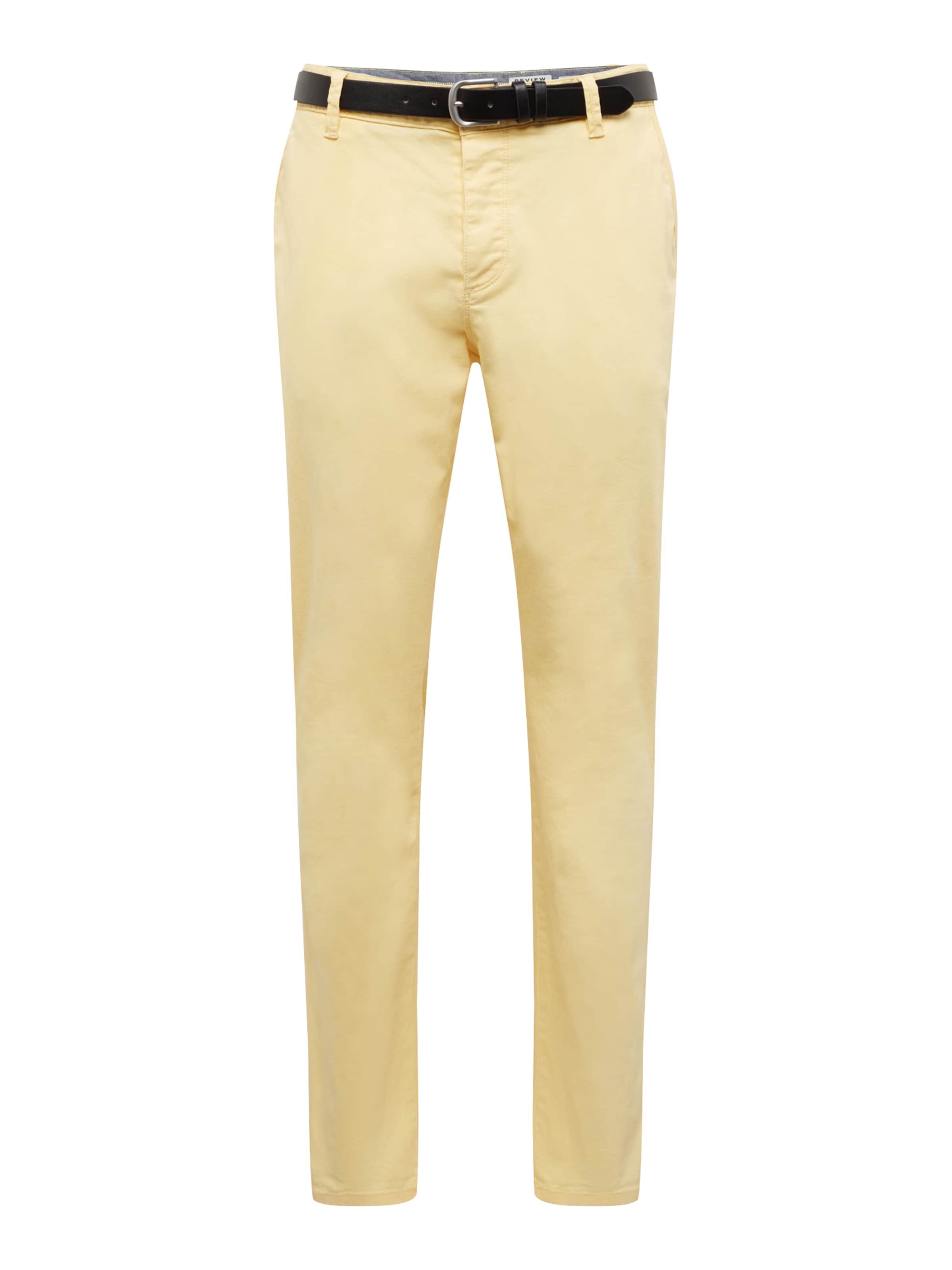 Review - Chino 'STR BELT' in de kleur Geel
