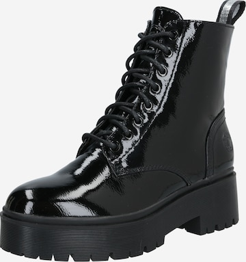 BULLBOXER Lace-Up Ankle Boots in Black: front