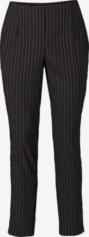 SHEEGO Slim fit Pleat-Front Pants in Black: front