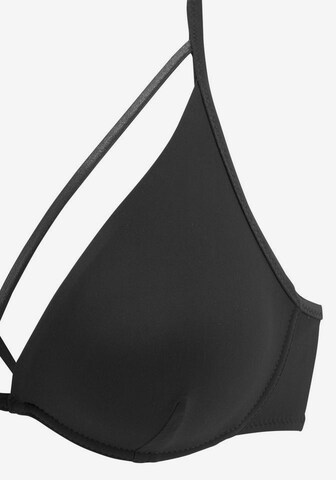 T-shirt Top per bikini di LASCANA in nero