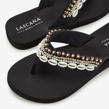 LASCANA Teenslipper in Zwart