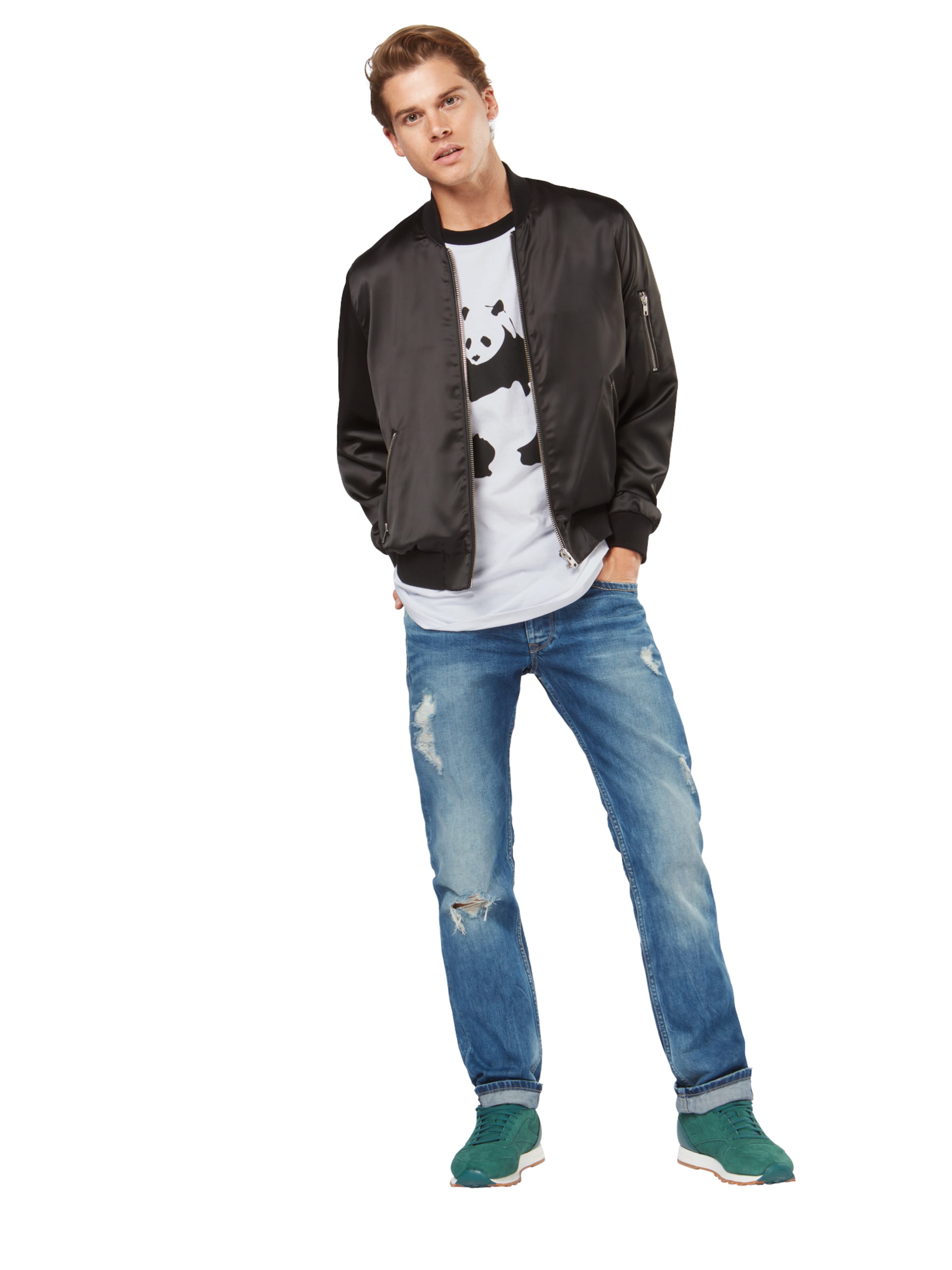 Mister Tee Тениска 'Banksy Panda' в бяло