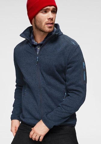 CMP Regular Fit Strickfleecejacke in Blau: Vorderseite