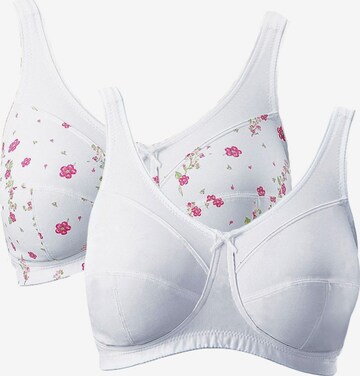 PETITE FLEUR Minimiser Bra in White: front