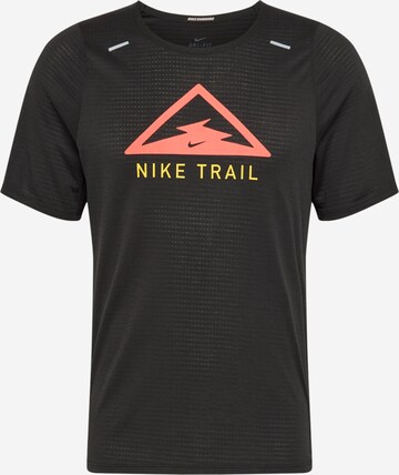 NIKE Regular fit Performance shirt 'Rise 365 Trail' in Black: front