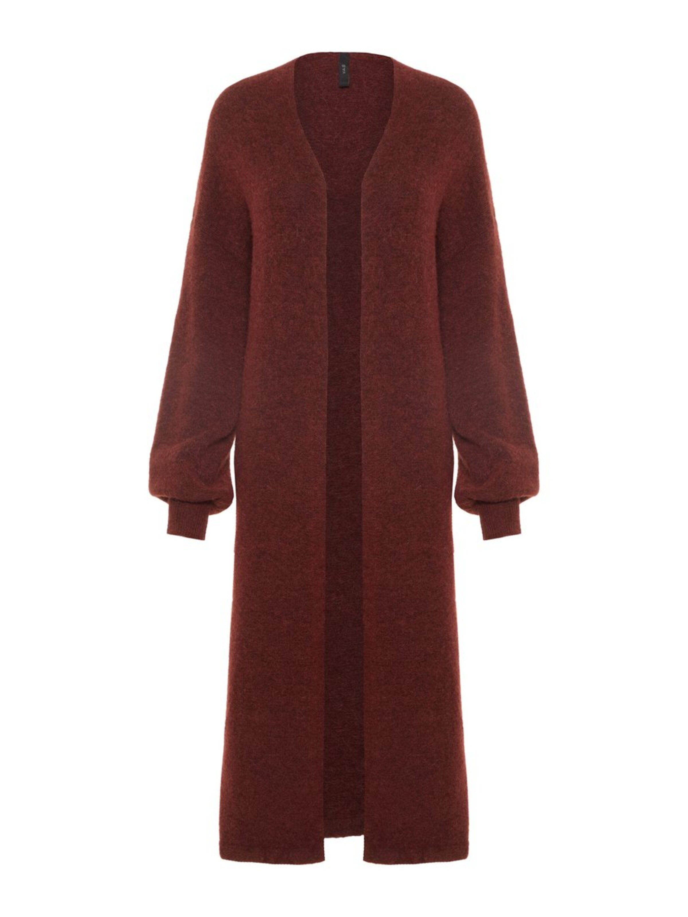 Y.A.S - Gebreid vest 'Longline' in de kleur Donkerrood