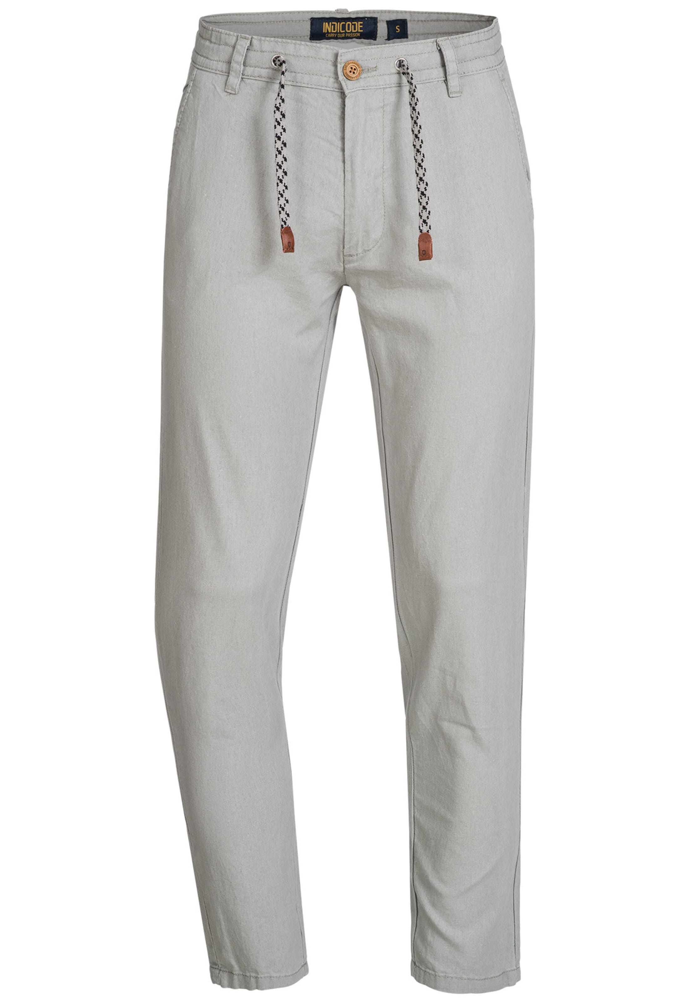 INDICODE JEANS Chino 'Veneto' in Grijs: voorkant