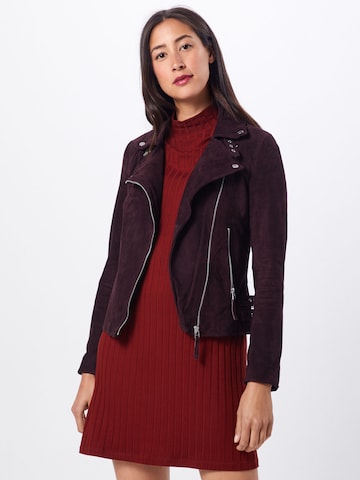 FREAKY NATION Lederjacke 'Taxi Driver' in Rot: Vorderseite