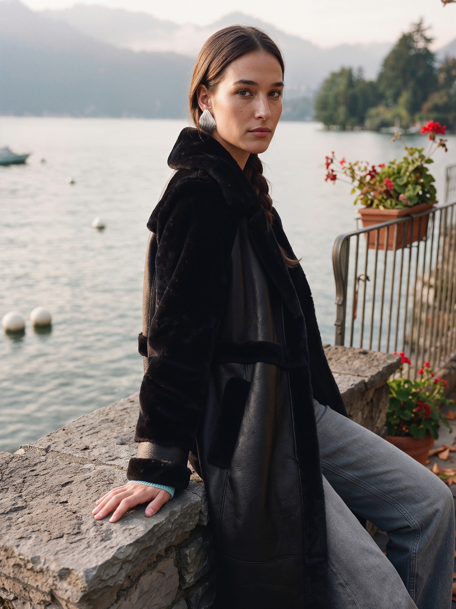 The AY Style Collective - Black Shearling Coat Look