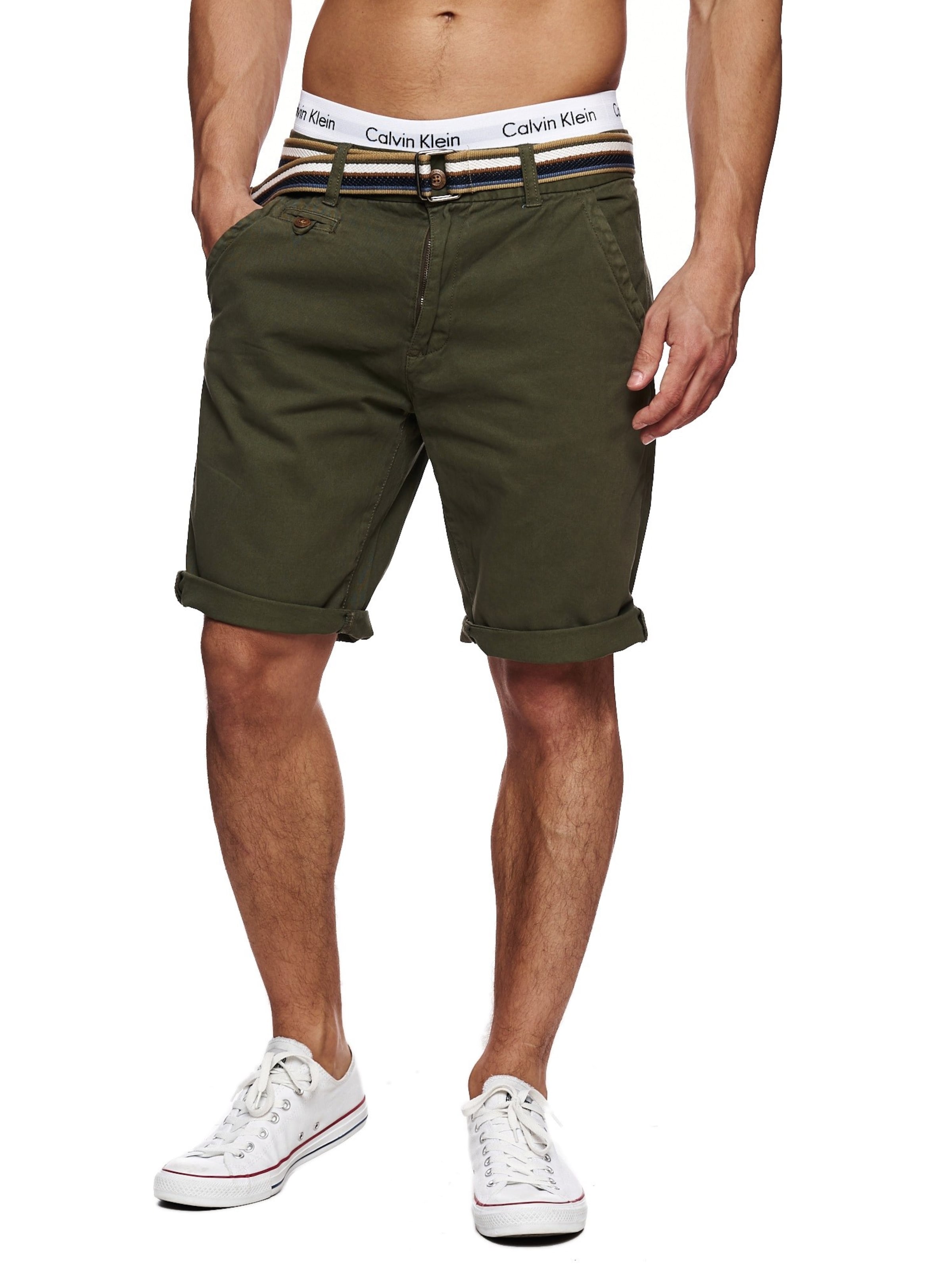 INDICODE JEANS Regular Shorts 'Cuba' in Grün: Vorderseite