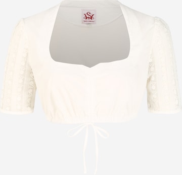 SPIETH & WENSKY - Blusa tradicional 'Haspel' em branco: frente