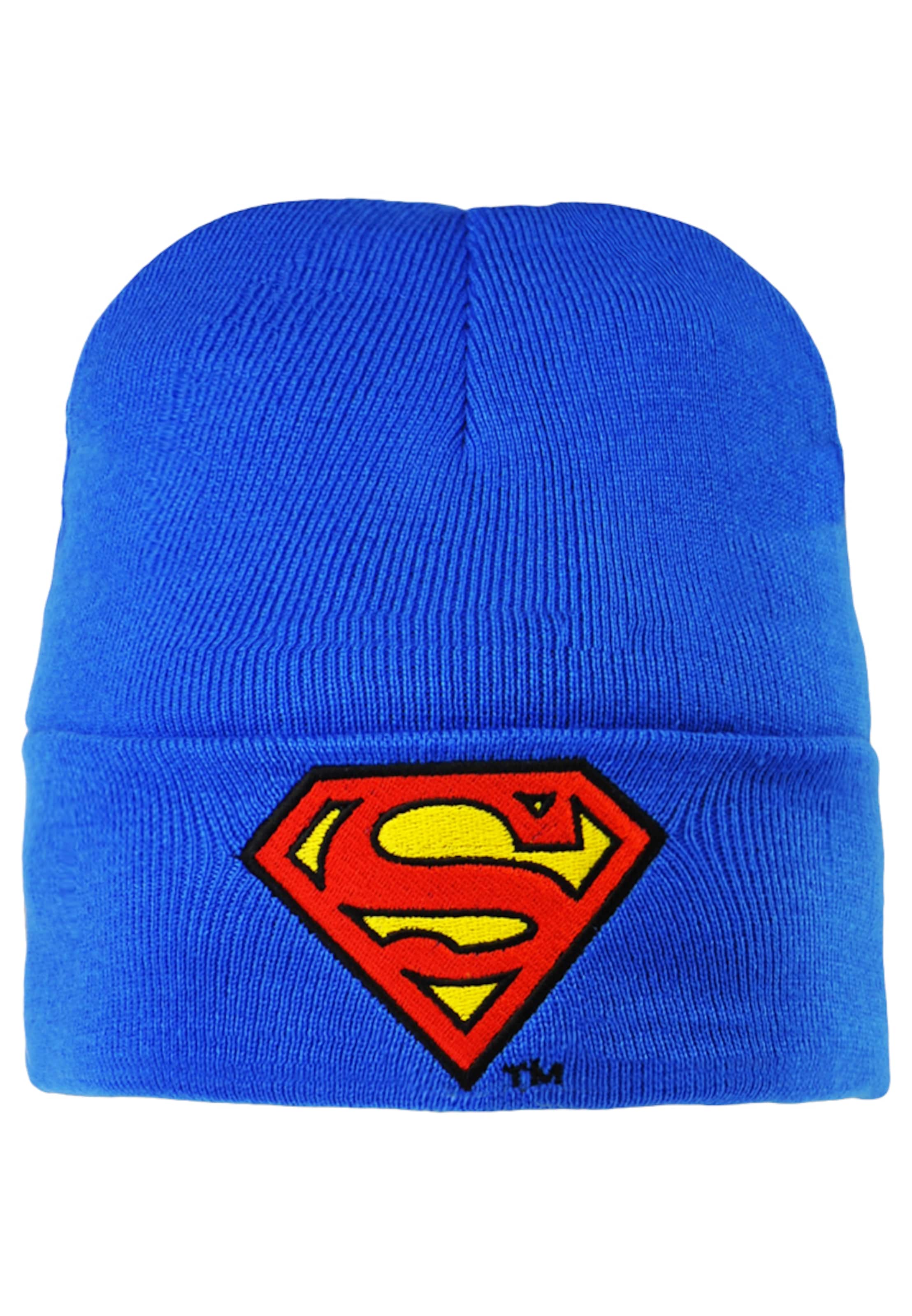 LOGOSHIRT Muts 'Superman – Logo' in Blauw: voorkant