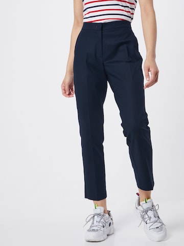 Regular Pantalon à plis 'Slub' TOMMY HILFIGER en bleu : devant