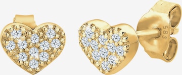 ELLI PREMIUM Earrings 'Herz' in Gold: front