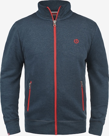 !Solid Zip-Up Hoodie 'BennTrack' in Blue: front