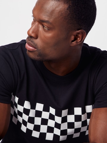 T-Shirt 'Check Panel' Urban Classics en noir