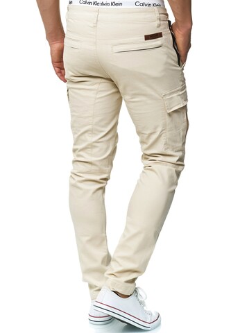 INDICODE JEANS Slimfit Cargobroek 'Mathews ' in Beige