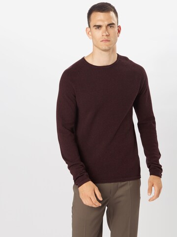 JACK & JONES Klasický střih Svetr 'JJEHill' – hnědá: přední strana