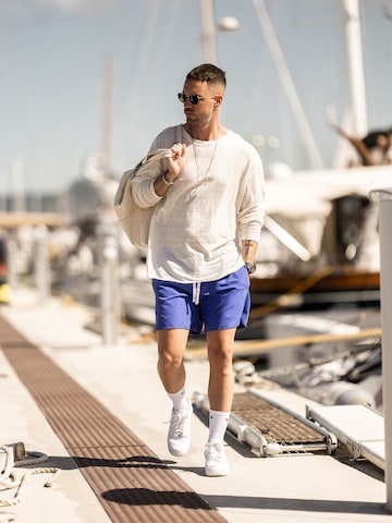 Comfy Blue Shorts Look by DAN FOX APPAREL