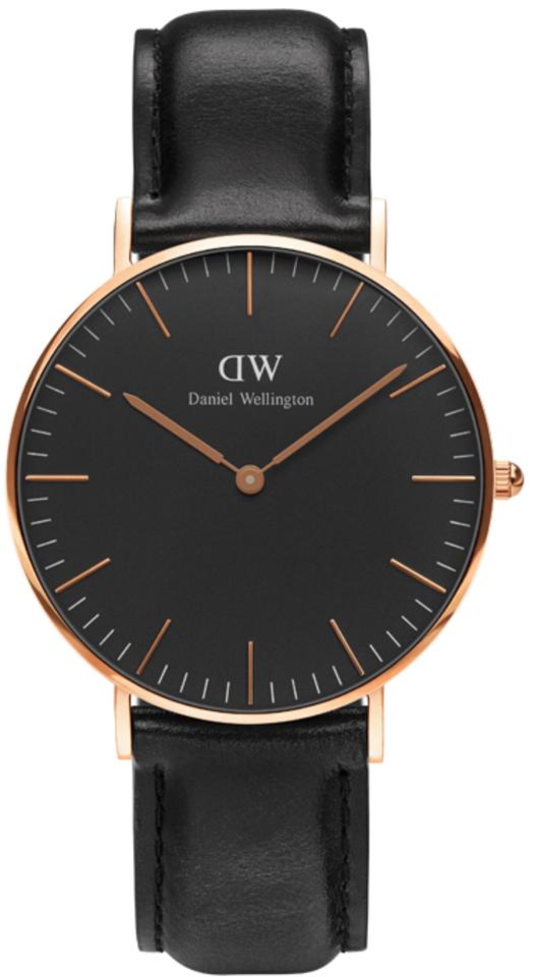 Daniel Wellington Armbanduhr in Schwarz: Vorderseite