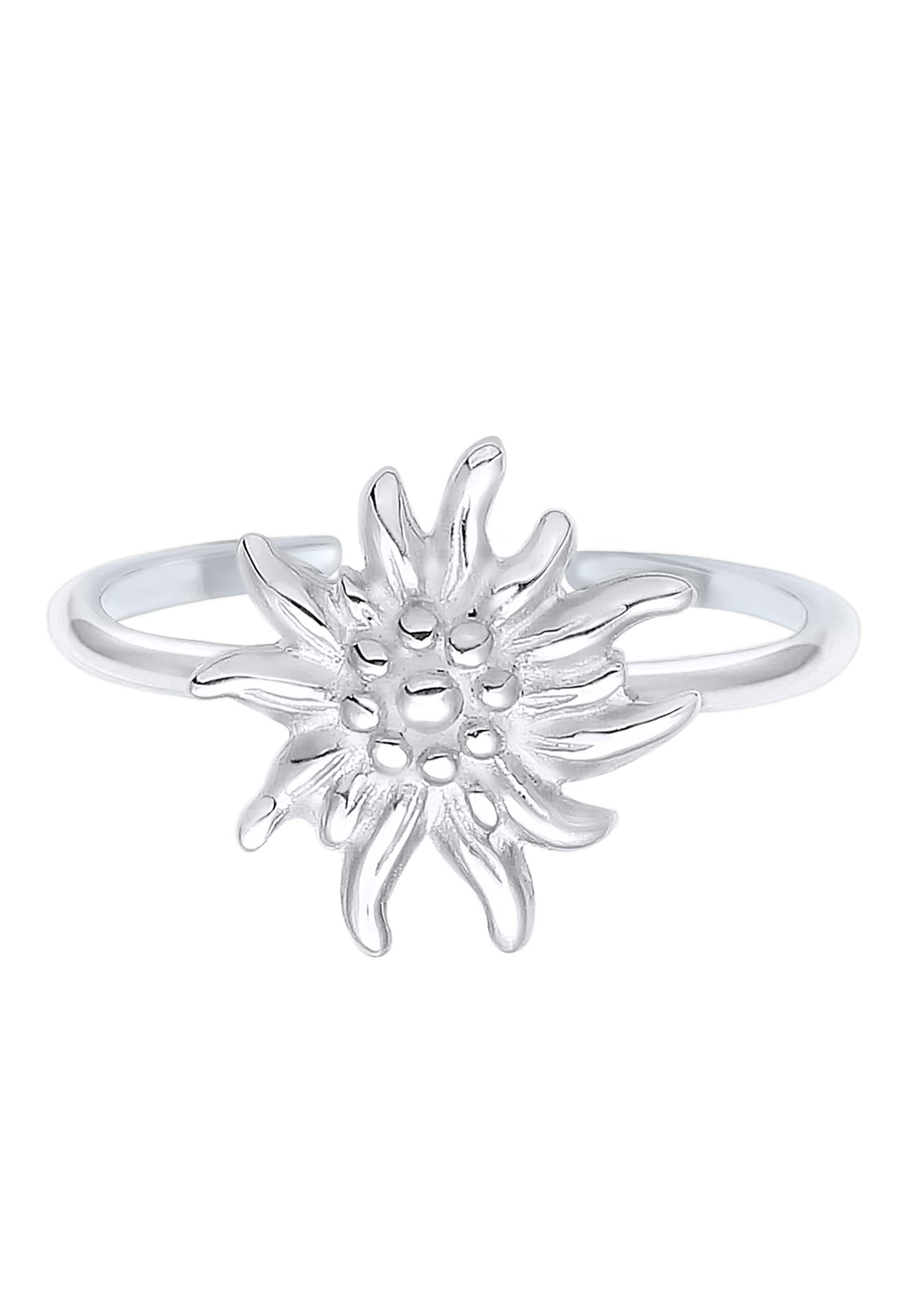 ELLI Ring 'Edelweiss' in Zilver: voorkant