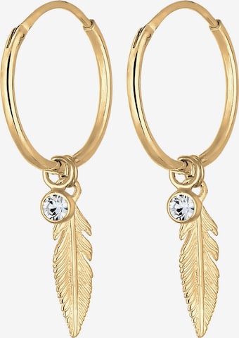 ELLI Earrings 'Feder' in Gold: front