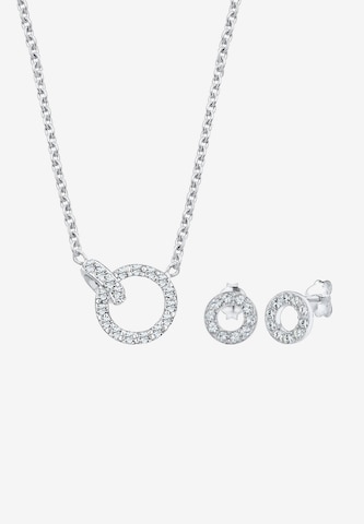 ELLI Jewelry Set 'Kreis, Kristall' in Silver: front