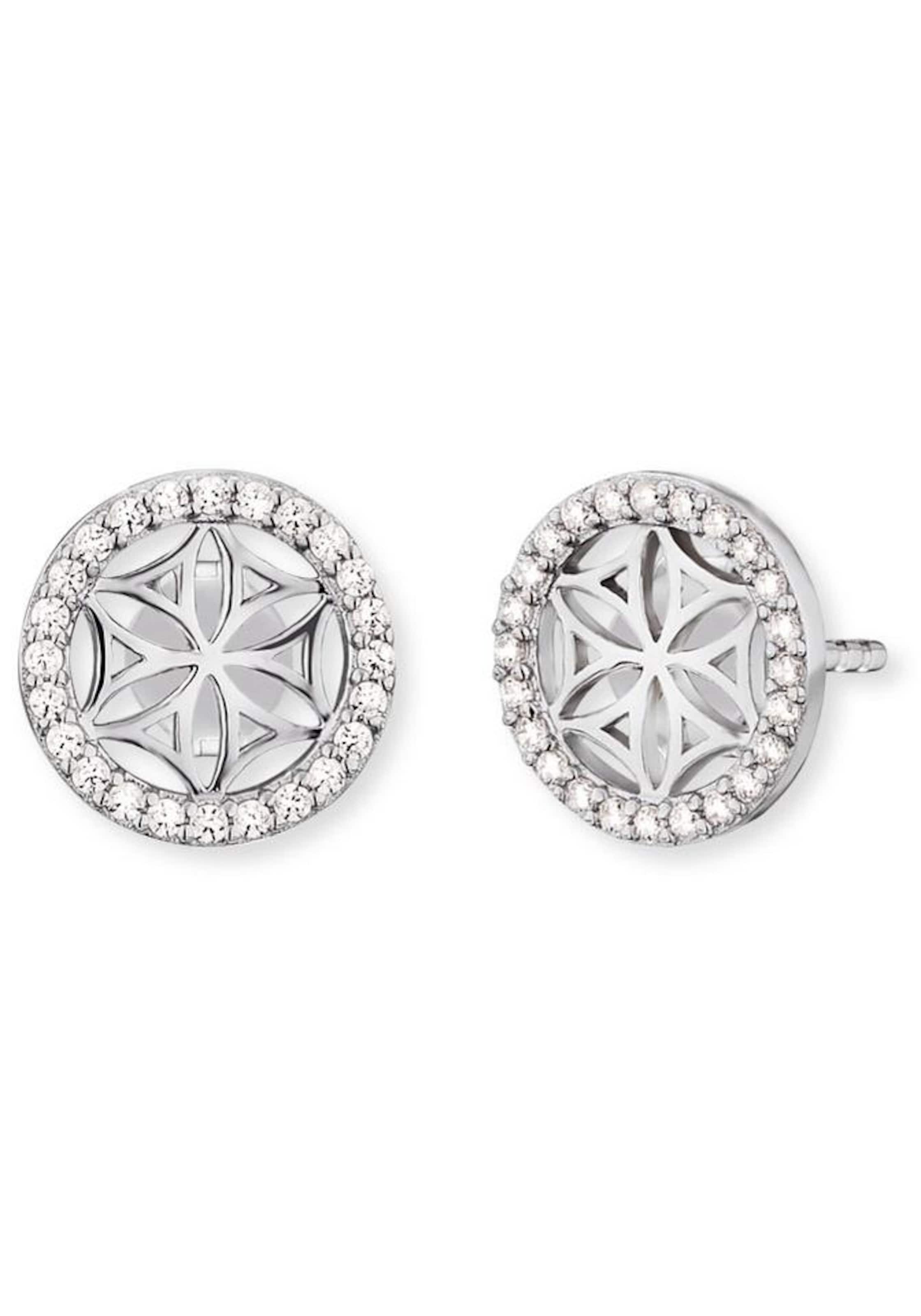 Engelsrufer Ohrringe 'Lebensblume' in Silber: Vorderseite